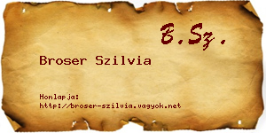 Broser Szilvia névjegykártya